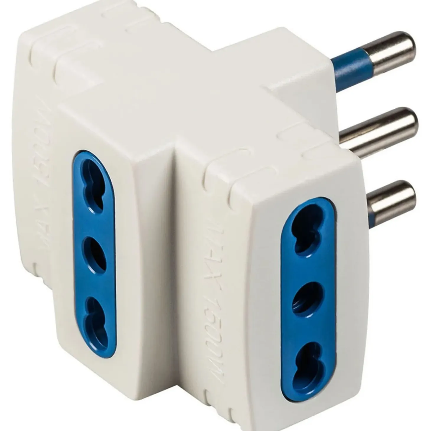 Adattatore multiplo spina 16 A 2P+T e 3 prese bivalenti colore bianco