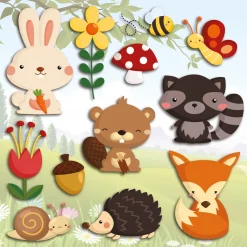 Adesivo decorativo per parete 3D Happy Forest 31x31 cm