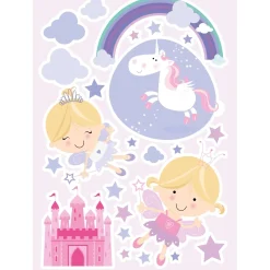 Adesivo decorativo per parete Happy Fairies 47x67 cm