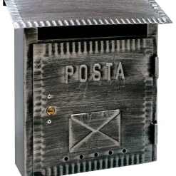 Alubox cassetta postale Re Eco in ferro battuto nera formato lettera
