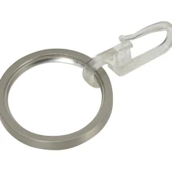 Anello piatto con gancio per bastone tenda argento Ø 4 cm 10 pz