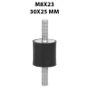 Antivibranti maschio-maschio M8x23 mm e misura 30x25 mm 4 pz