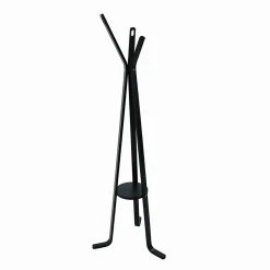 Appendiabiti a stelo in legno 3 braccia 50x170 cm nero