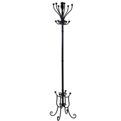 Appendiabiti a stelo in metallo H 180 cm nero
