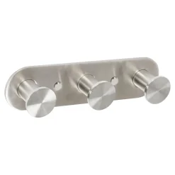 Appendiabiti Blizz triplo in acciaio inox spazzolato