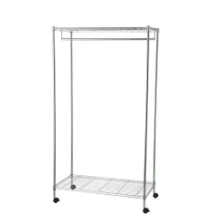 Appendiabiti in acciaio cromato con ruote 91x46 cm H 165 cm
