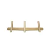 Appendiabiti in legno 3 posti tinto naturale L 35 x H 5 x P 5,5 cm