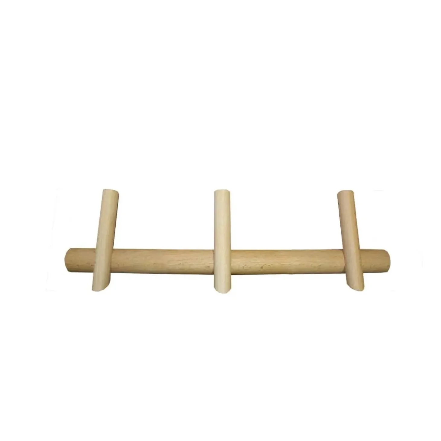 Appendiabiti in legno 3 posti tinto naturale L 35 x H 5 x P 5,5 cm