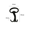Appendiabiti in zama nero verniciato