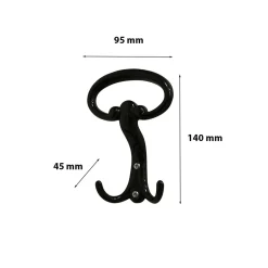 Appendiabiti in zama nero verniciato