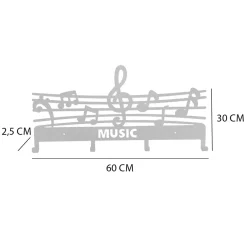 Appendiabito in ferro Music bianco opaco