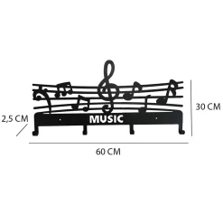 Appendiabito in ferro Music nero opaco