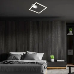 Applique Frame LED 1400 lm bianco caldo 26,5x25 cm cromo opaco