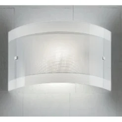 Applique LED da parete Bridge-1AG in vetro bianco E27 da 8W D.20x32x8,5 cm