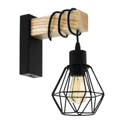 Applique Townshend 14x24 cm nero - marrone