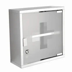 Armadietto con chiave Mayday in acciaio inox e vetro 30x30x12 cm