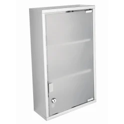 Armadietto con chiave Today in acciaio inox e vetro 27x57x12 cm