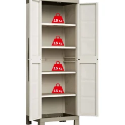 Armadio da esterno alto KIS Excellence in resina 4 ripiani P 15 kg 45x65x182 cm