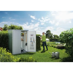 Armadio da esterno Biohort 155x83 cm argento metallizzato