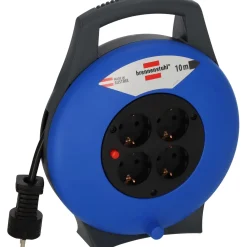 Avvolgicavo 4 prese Vario Line brennenstuhl® H05VV-F 3G1,5 nero/blu 10 m