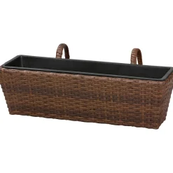 Balconiera in wicker marrone chiaro da 22X28X60 cm