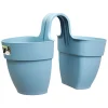 Balconiera Vibia Flower Twin blu in plastica Ø 38 cm