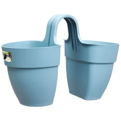 Balconiera Vibia Flower Twin blu in plastica Ø 38 cm