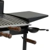 Barbecue a carbone e legna Belvedere nero con ripiani laterali