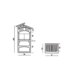 Barbecue a carbonella e legna Vasto Maxi H 180 x L 113 x P 66 cm
