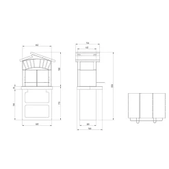 Barbecue a carbonella e legna Vasto New H 156 x L 68 x P 58 cm