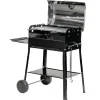 Barbecue a carbonella Garda nero con ripiano laterale e coperchio