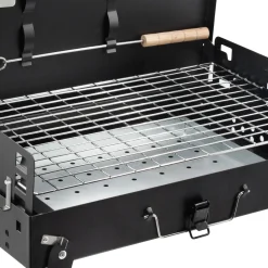 Barbecue a carbonella pieghevole da campeggio nero