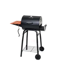 Barbecue a carbone Pedro 45 Sochef nero con coperchio e ripiano laterale