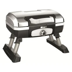 Barbecue a gas 1 bruciatore nero e argento con coperchio