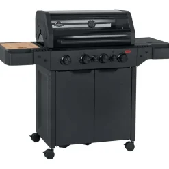 Barbecue a gas Jamestown Knox II 4 bruciatori con fornello laterale nero