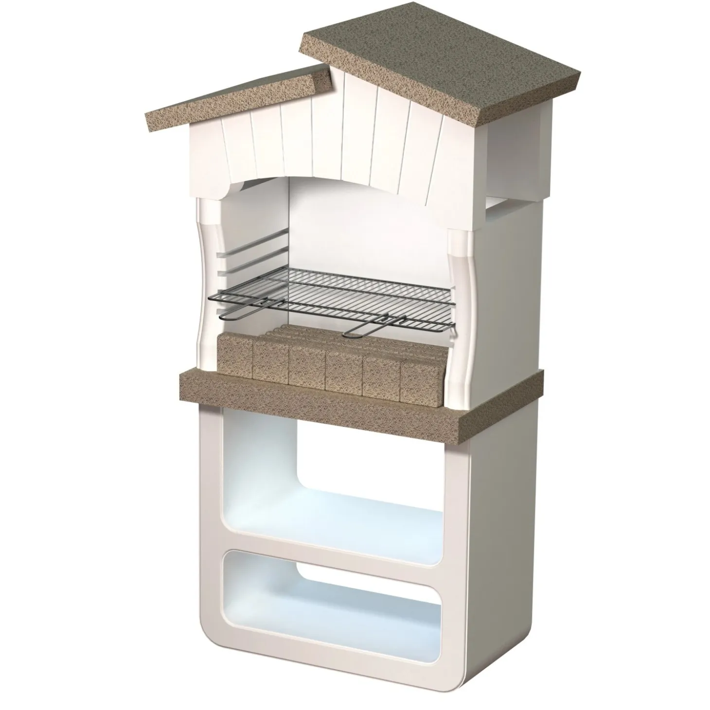 Barbecue in muratura Dony legna e carbonella 82x51,5 cm grezzo