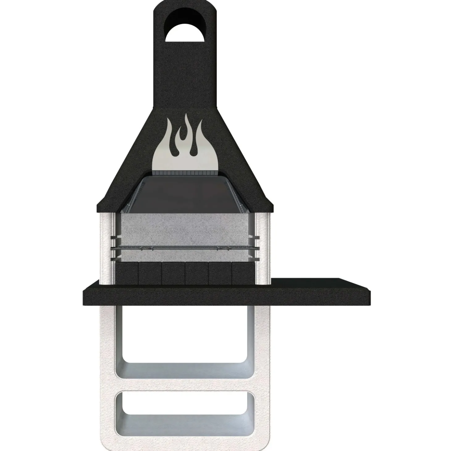 Barbecue in muratura Prometeo legna e carbonella griglia 67x40 cm