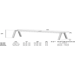 Barbecue per arrosticini Lisa Milano 80 acciaio inox L 80 cm
