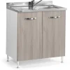 Base cucina sottolavello 2 ante 80 cm olmo
