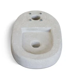 Base per fontane in cemento ovale grigia 42x27x6 cm grigio