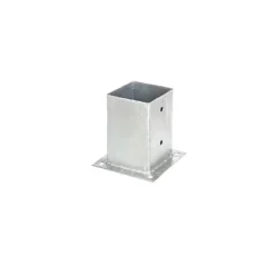 Base per palo quadrata zincata da avvitare 120x120x180 mm