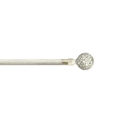 Bastone per tende Kit Boccia Fiore in metallo 120/210 x Ø 2/1,7 cm avorio e oro