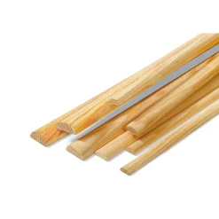 Bastoni mezzo tondi in pino netto nodi 10x25x2100 mm
