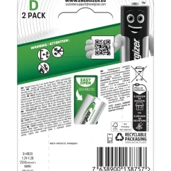Batterie Energizer POWER PLUS RECH D Mono 2500 mAh 2 pz