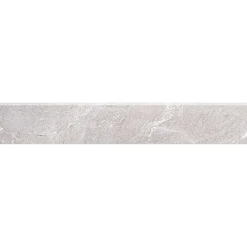 Battiscopa in gres porcellanato Marmo grigio lucido 8x50 cm