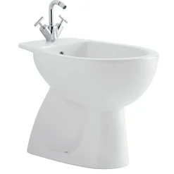 Bidet a terra in ceramica Geberit Colibri monoforo bianco