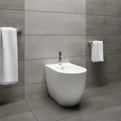 Bidet Arc filo muro a terra 54x36 cm bianco opaco