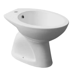 Bidet monoforo con scarico a pavimento Idro in ceramica bianco