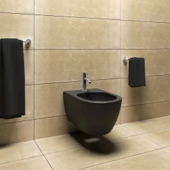 Bidet sospeso Arc 54x36 cm nero opaco