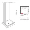 Box doccia a soffietto 2 lati regolabile bianco 80x80 cm